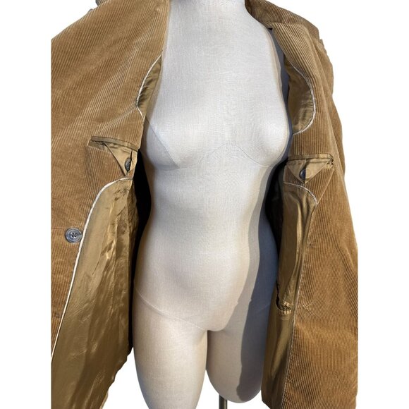 Banana Republic Oversized Corduroy Blazer Camel Brown Size 12 Double Breasted - Picture 6 of 10